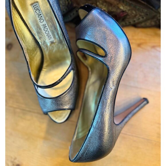 Luciano Padovan Italian Leather Peep-Toe Heels | Size 39 (US 8.5–9) - Picture 11 of 14